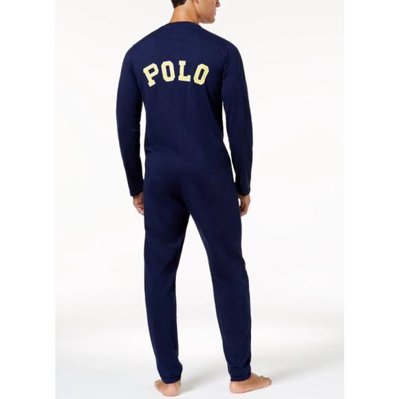 Polo by Ralph Lauren Other - POLO Ralph Lauren One Piece Pajamas Cotton Zip Front Cozy Loungewear Holiday